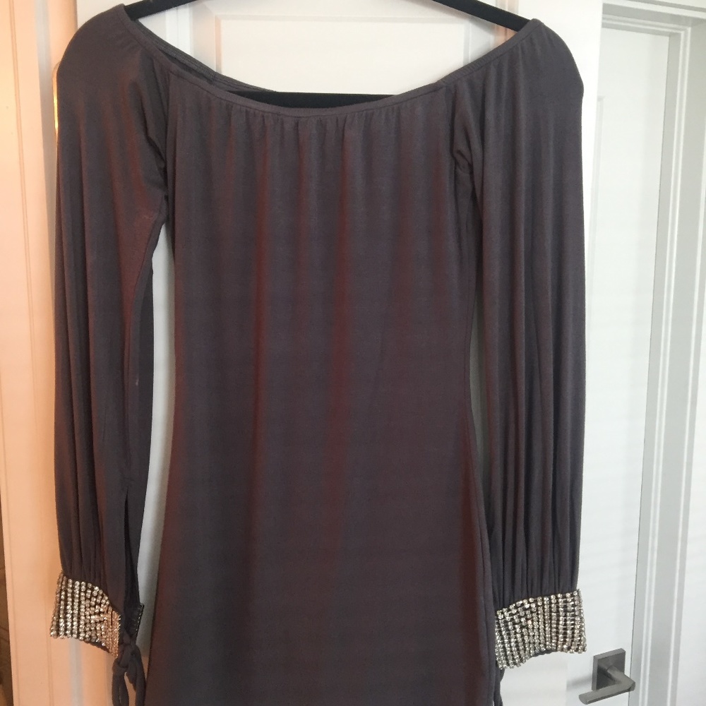 Sky off the shoulder mini dress